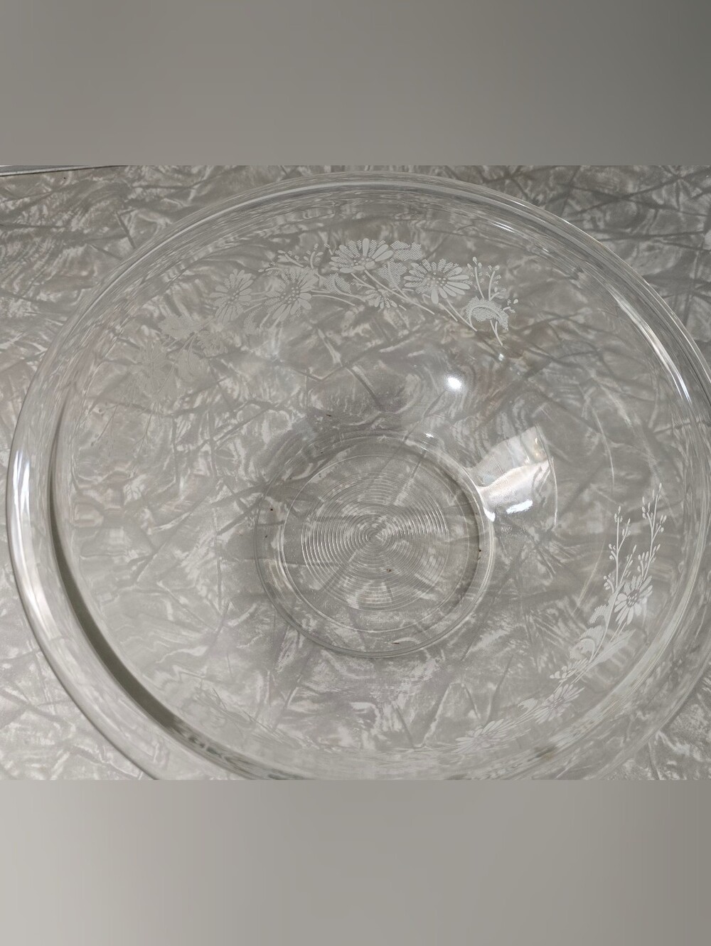 Pyrex Clear Colonial Mist White Lace Set Of 3 Mixing Bowls - Picture 8 of 14